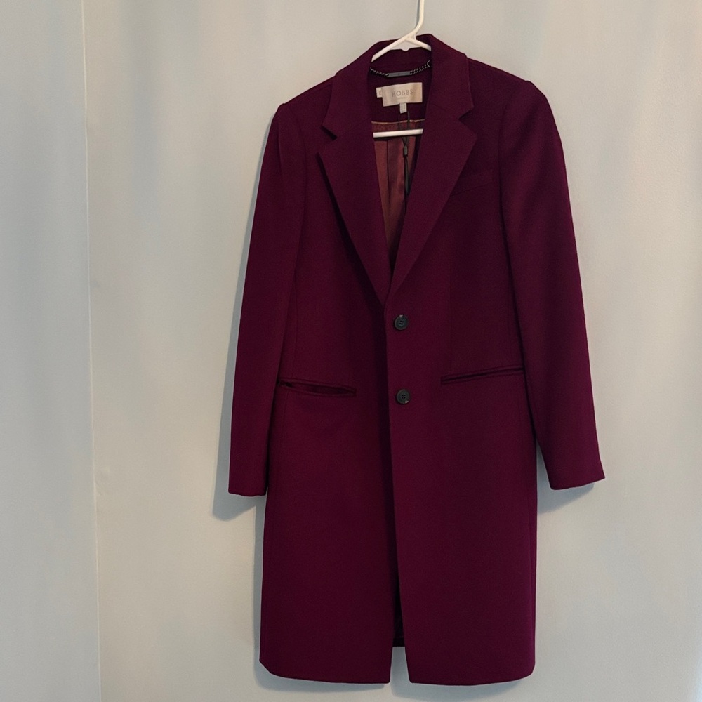 Elegant Burgundy Pea Coat